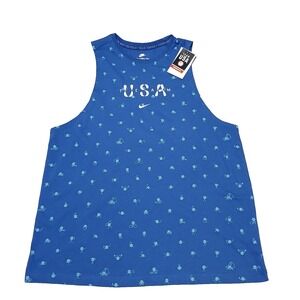 Nike Tee Sleeveless Team USA Olympic Club Tank Top Women's Blue XL
